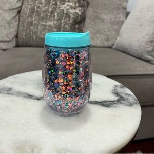 Colorful Glitter Tumbler with Teal Lid - New - Never Been Used